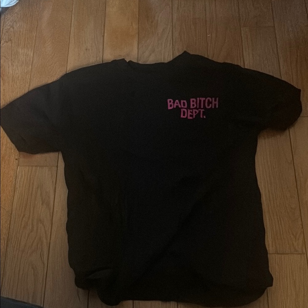 Fashion Nova Black Tee with Pink Print